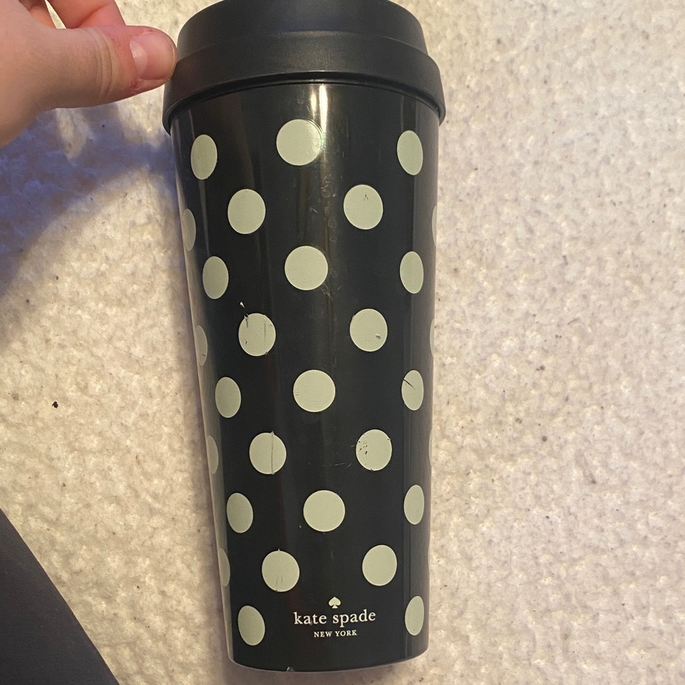 Kate Spade Black and White Polka Dot Tumbler